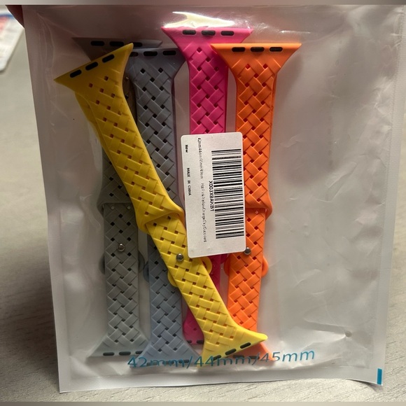 5 Pack Soft Silicone Bands Compatible with Apple Watch Band 42/44/45 mm - Picture 2 of 4